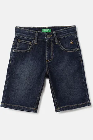 Benetton Boys Regular Fit Mid-Rise Denim Shorts