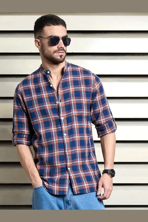 High Star Men Standard Tartan Checks Opaque Checked Casual Shirt