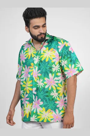 Brown brothers Unisex Spread Collar Floral Printed Cotton Oversized Casual Shirt