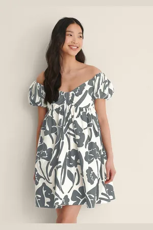 Roadster The Lifestyle Co Printed Cotton Short Sleeves Dress