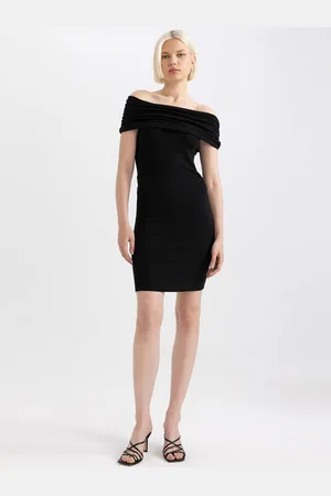 DeFacto Women Off-Shoulder Bodycon Mini Dress