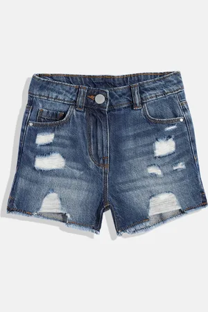 Next Girls Regular Fit Distressed Denim Shorts