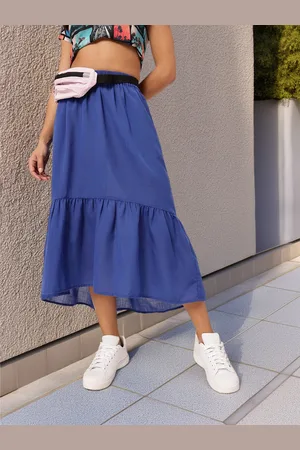 DressBerry Women Effortlessly Chic Gathered A-line Midi Skirt