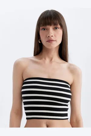 DeFacto Striped Cotton Tube Crop Top