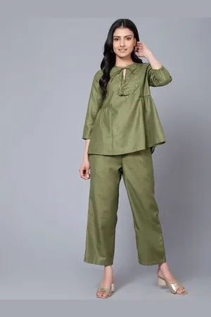 Bani Women Tie-Up Neck Tunic With Trousers