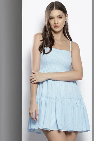 NA-KD Striped Tiered Fit & Flare Mini Dress