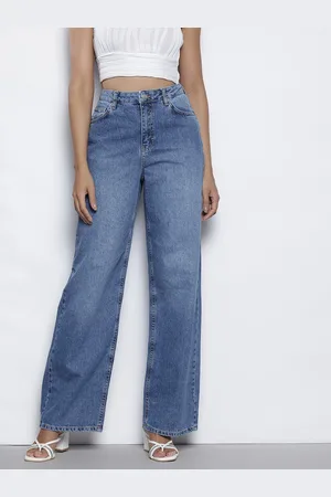 NA-KD Women Pure Cotton High-Rise Loose Fit Light Fade Jeans