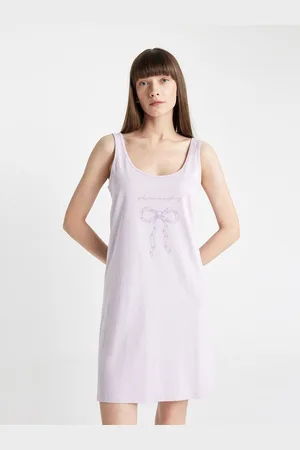 DeFacto Women Alphanumeric Printed Shoulder Straps Sleeveless A-Line Mini Dress