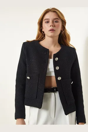 Happiness istanbul Women Self Design Open Front Jacket