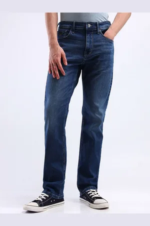 Flying Machine Men Straight Fit Light Fade Stretchable Jeans