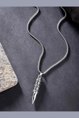 karatcart Silver-Plated Contemporary Pendants with Chains
