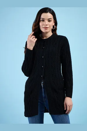 CLAPTON Women Woollen Longline Cardigan