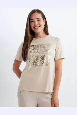 DeFacto Women Printed Regular FitT-shirt