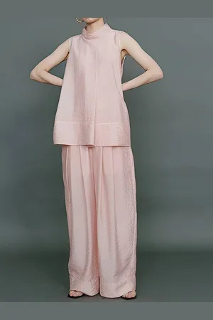 LULU & SKY Women Loose Fit Pleated Wide Leg Trousers