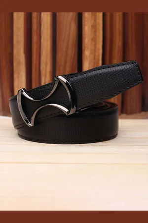 Winsome Deal Men Push pin Closure Textured Formal Belt
