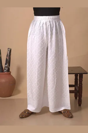 Lyra Women Embroidered Mid-Rise Regular Slip-On Flared Palazzos