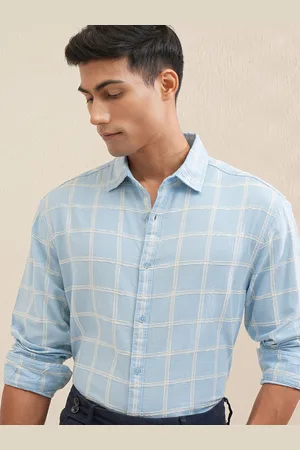 LocoMotive Premium Men Chenille Yarn Checked Relaxed Shirt