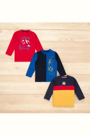 BAESD Boys 3 Striped Polo Collar Applique T-shirt