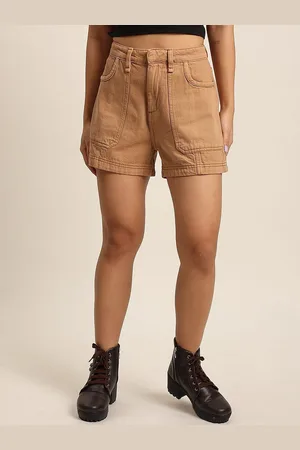 Bene Kleed Women High-Rise Pure Cotton Tinted Denim Shorts