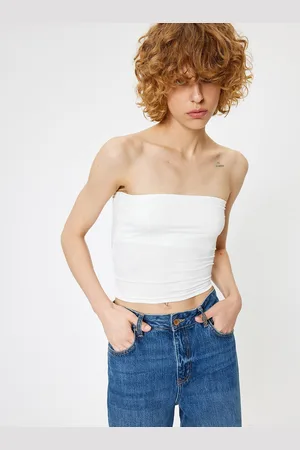 Koton Women Solid Strapless Nylon Top