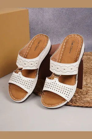 Get Glamr Flatform Sandals with Laser Cuts Heels