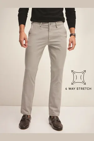 The Bear House Men Solid 4 Way Stretch Slim Fit Formal Trouser
