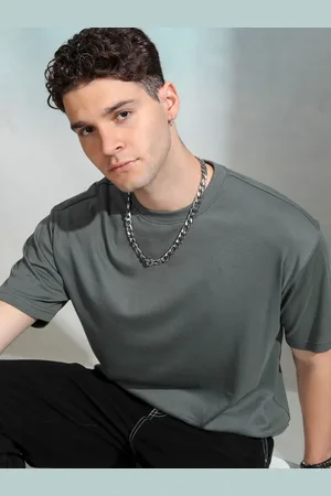 Highlander Men Solid Round Neck Cotton Relaxed Fit Sports T-Shirt