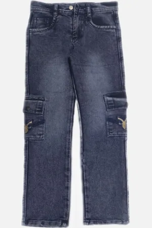 SKY HEIGHTS Boys Light Fade Cargo Jeans