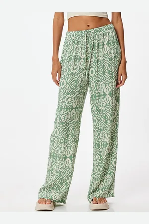 Koton Women Printed Straight Fit Trousers
