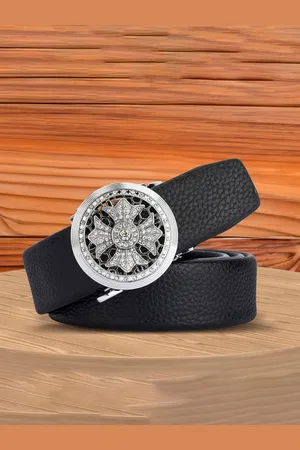 Winsome Deal Men Textured Slider Buckle Closure Casual Belt