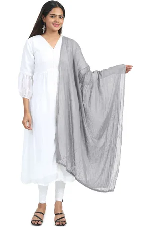 Miraan Cotton Dupatta with PomPom Border
