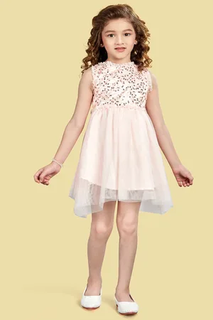Lil Peacock Girls Net Fit & Flare Dress