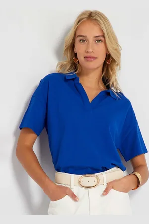 KIABI Polo Collar Drop-Shoulder Sleeves Pure Cotton T-shirt