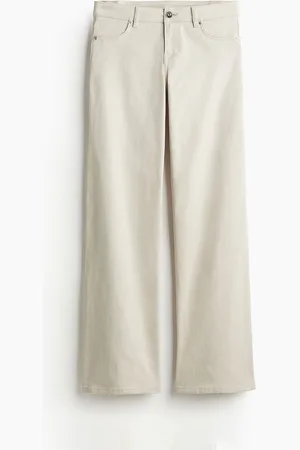 H&M Women Low-Waisted Twill Trousers