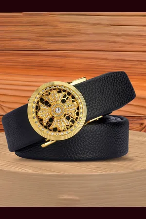 Winsome Deal Men Textured Slider Buckle Closure Casual Belt