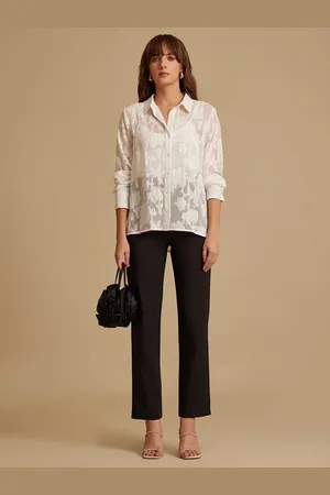 Kazo Women Sheer Printed Casual Shirt