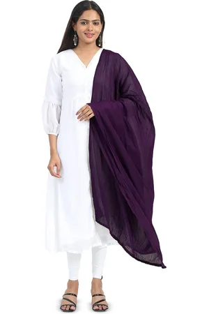 Miraan Cotton Dupatta with PomPom Border