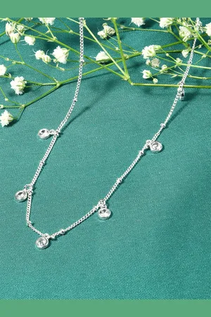 Accessorize London Women Silver Plated Cubic Zirconia Station Necklace