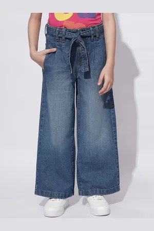 VERO MODA Girls Wide Leg High-Rise Light Fade Jeans