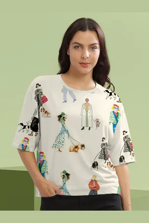 HELLCAT Women Graphic Printed Round Neck Cotton Oversized T-Shirt