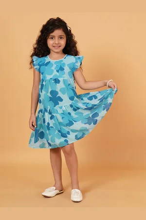 Creative Print Flutter Sleeve A-Line Dress