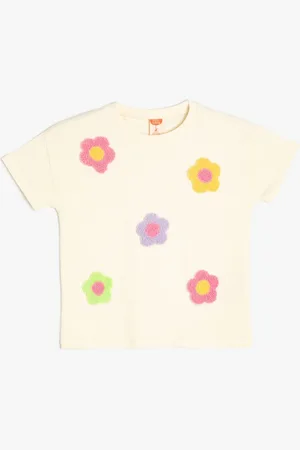 Koton Girls Printed Applique T-shirt