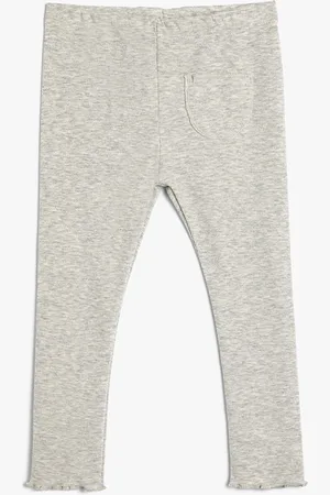Koton Solid Girls Knitted Ankle-Length Leggings