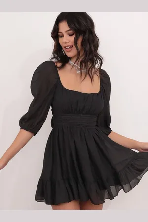 Kalini Women Puff Sleeve Fit & Flare Mini Dress