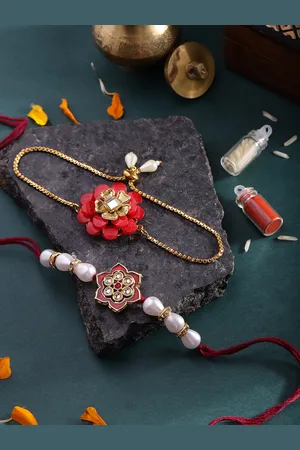 House of Pataudi Kundan Bhaiya Bhabhi Rakhi Gift Set