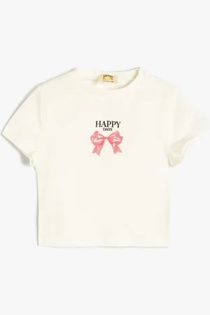 Koton Girls Typography Printed T-shirt