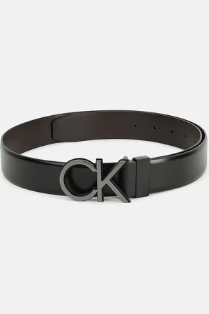 Calvin Klein Men Solid Leather Push Pin Casual Belt