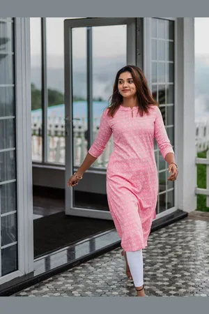 Hay Floral Printed Keyhole Neck Straight Liva Kurta