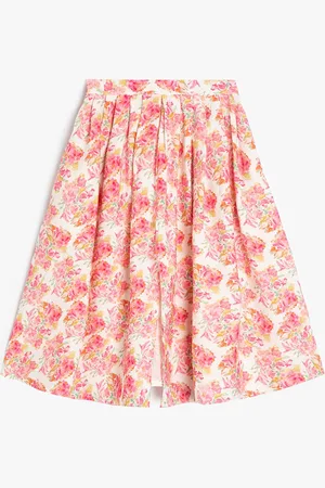 Koton Girls Printed Flared Knee Length Skirt