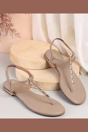 Metro Women Embellished T-Strap Flats